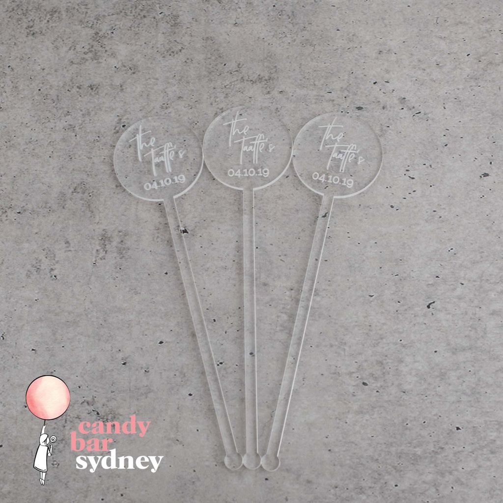 Personalised Drink Stirrers Style 5 Candy Bar Sydney